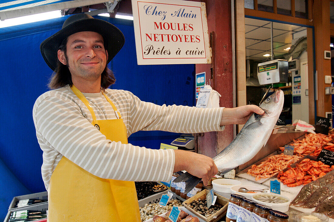 The Fish Seller Alain, Fish Market, Trouville-Sur-Mer, Calvados (14), Normandy, France