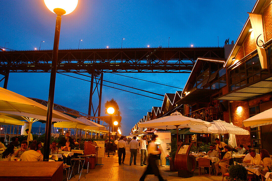 Restaurant Across From The 25Th Of April Bridge, The Docks Neighborhood, Lisbon, Portugal