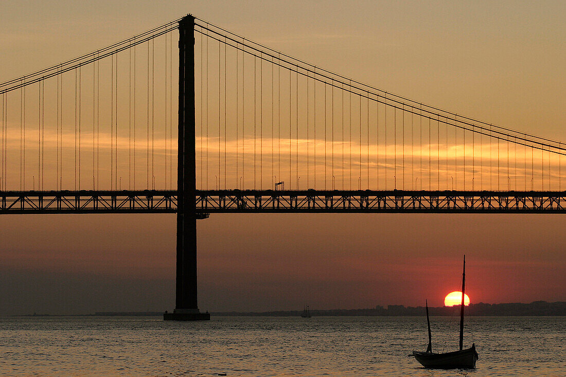 The 25Th Of April Bridge, Lisbon, Portugal