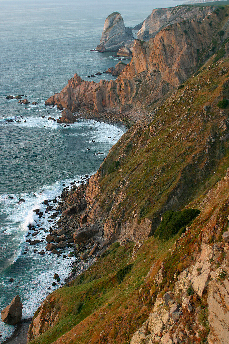 Cabo Da Roca (Rocky Cape), Steep Cliff 150 Meters High, The Westernmost Point Of Europe, Portugal