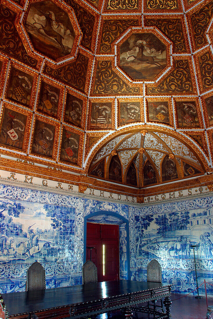 The Coat Of Arms Hall (Sala Dos Brasoes), National Palace Of Sintra (Palacio National De Sintra), Sintra, Portugal