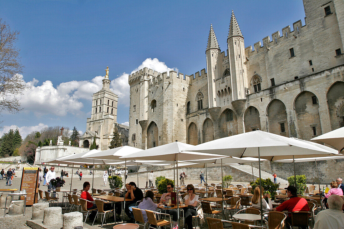 Sidewalk Cafes, Popes Palace, Avignon
