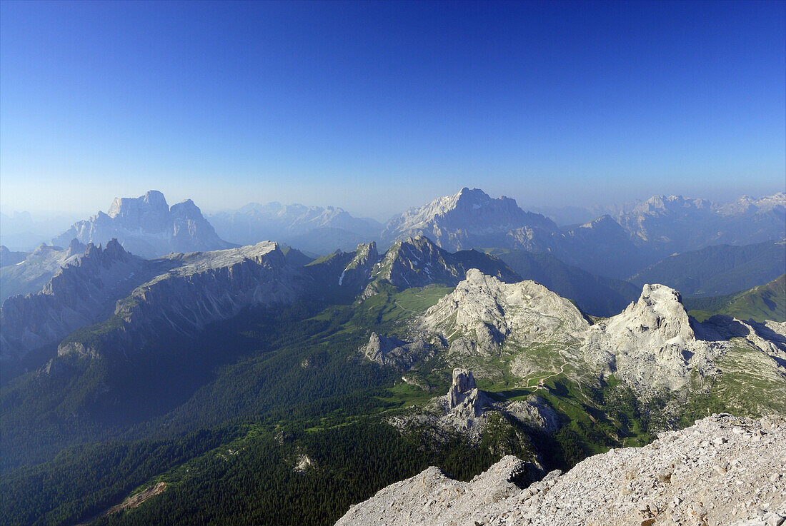 View from Tofana di Rozes, Tofane, Dolomites, Veneto, Italy