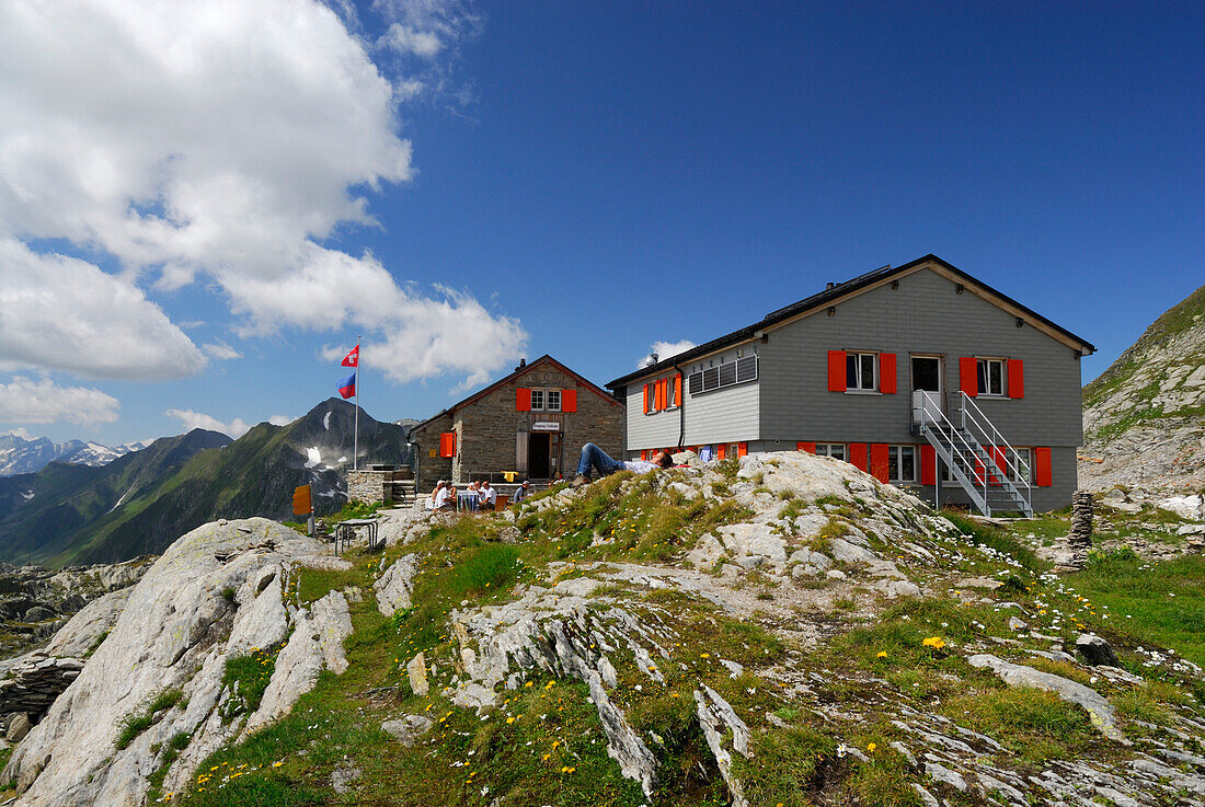 Berghütte, Adula-Alpen, Kanton Tessin, Schweiz