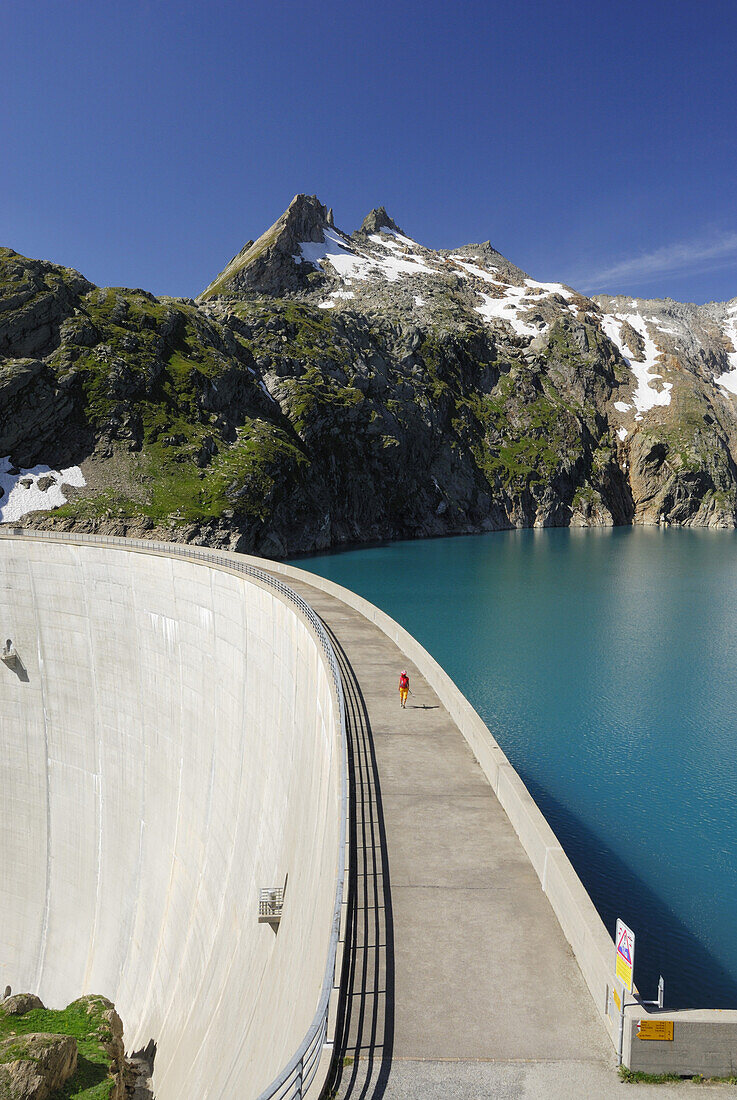 Dam wall of lake Lago dei Cavagnoeoe, Ticino range, Ticino, Switzerland