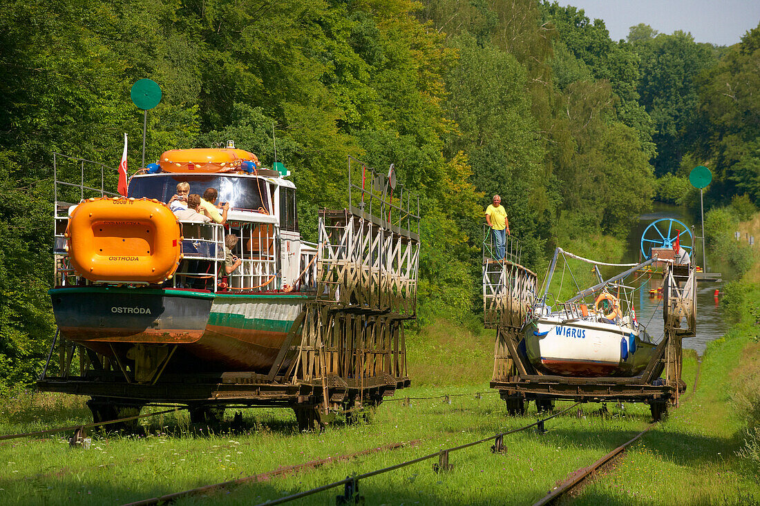 Kanal Ostrodsko-Elblaski (Oberlandkanal), Geneigte Ebene, Schleuse von Buczyniec (Buchenwalde), Ostpreußen, Polen, Europa