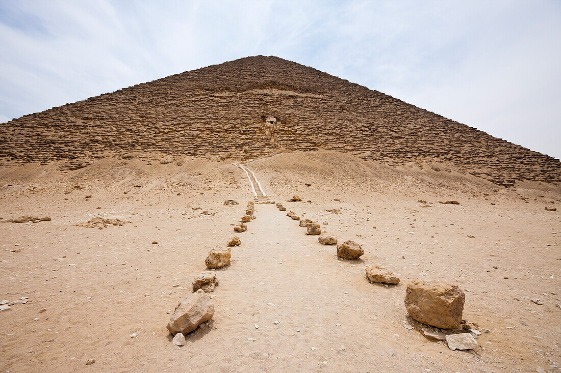 Entrance Red Pyramid of Pharaoh Snofru, Egypt, Dahshur