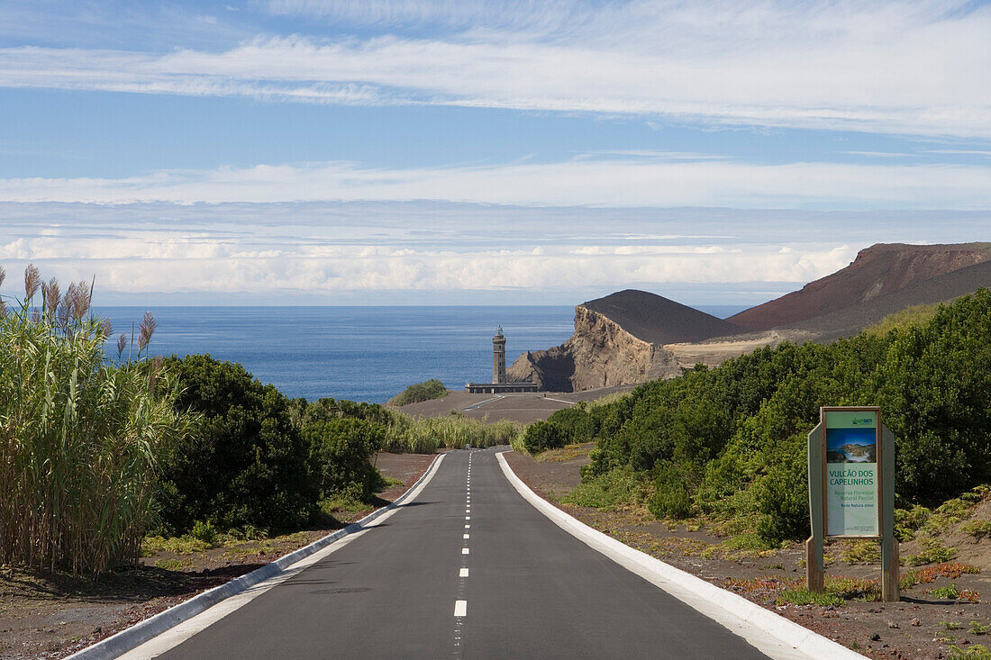 Road to Capelinhos Lighthouse, Faial Island, Azores, Portugal, Europe