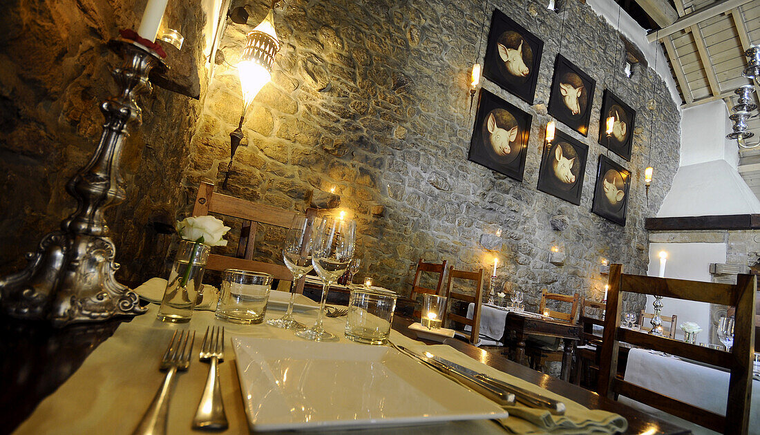 Interior view of the deserted restaurant Toit pour Toi, Schouweiler, Luxembourg, Europe