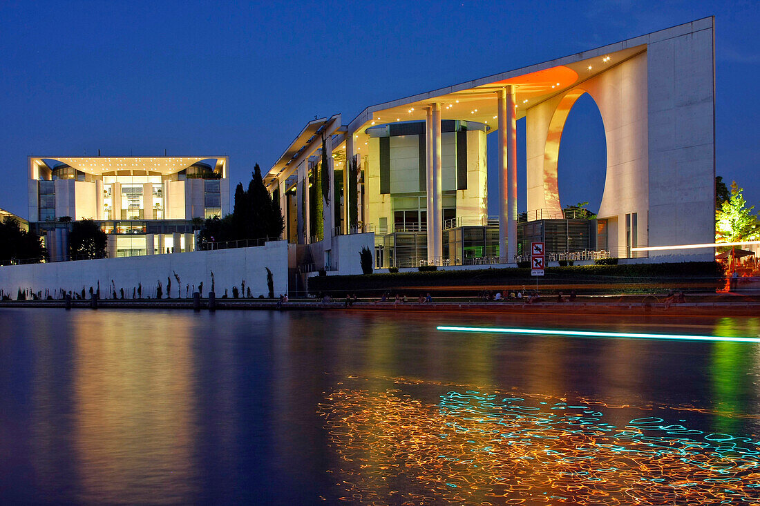 Chancellery On The Banks Of The Spree, Bundeskanzleramt, Designed By Axel Schultes And Charlotte Frank (2001) Of The Reichstag, Berlin, Germany