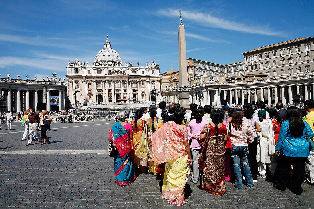 Piazza San Pietro, Saint Peter'S Square, Seen From The Dome Of The Basilica, Rome