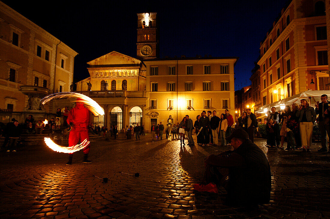 Piazza Di Santa Maria In Trastevere, Trastevere Neighborhood, Rome