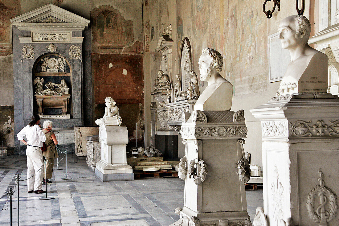 Gallery Ornamented With Frescoes And Sculptures, Camposanto Monumentale, Medieval Cemetery Created In 1278, Campo Dei Miracoli, Pisa, Tuscany, Italy