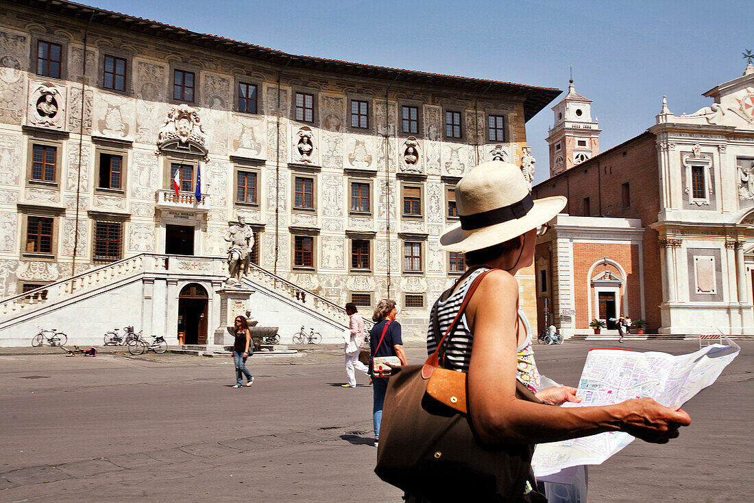 Palazzo Dei Cavalieri Houses The National Teachers Training School, Piazza Dei Cavalieri, Pisa, Tuscany, Italy