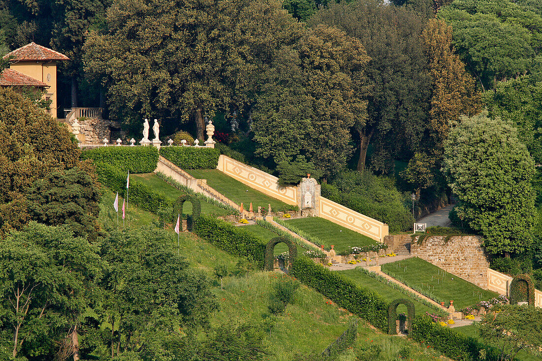 Boboli Gardens (Giardino Di Boboli) And Pitti Palace, Florence, Tuscany, Italy
