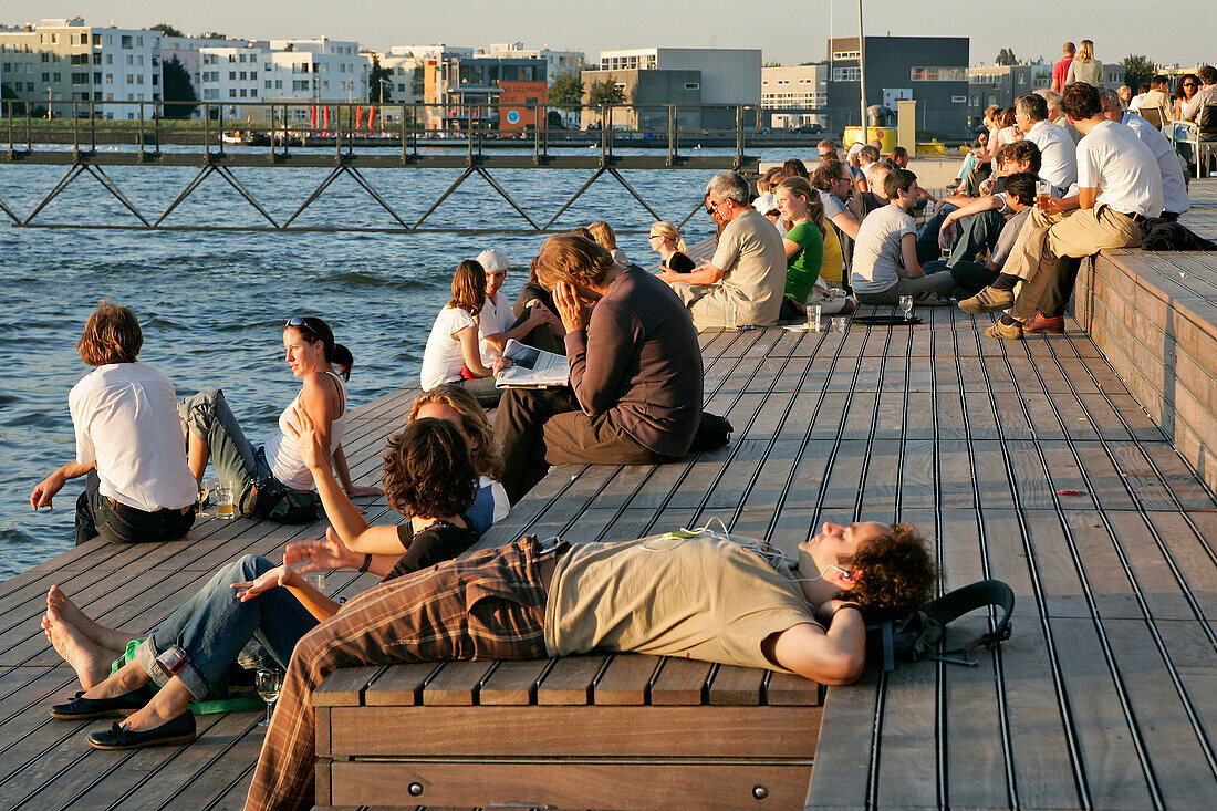 Cafe Bimhuis In Front Of The Museum Of Music, 'Muziekgebouw Aan 'T Ij', Amsterdam, Netherlands