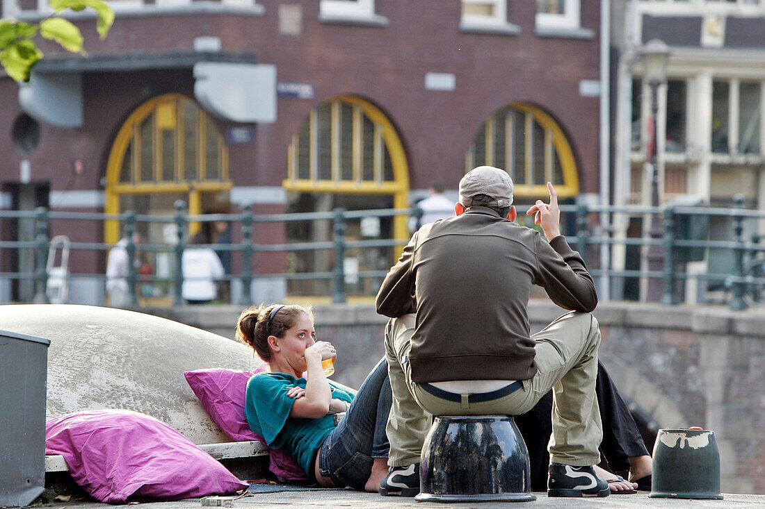 Relaxed Ambiance On A Houseboat, Amsterdam, Netherlands