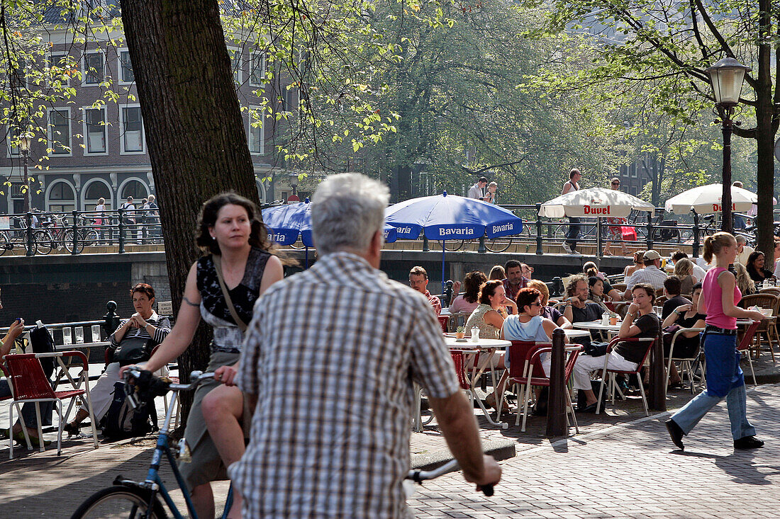 Street Scene At The Corner Of Liliegracht And Princegracht, Amsterdam, Netherlands