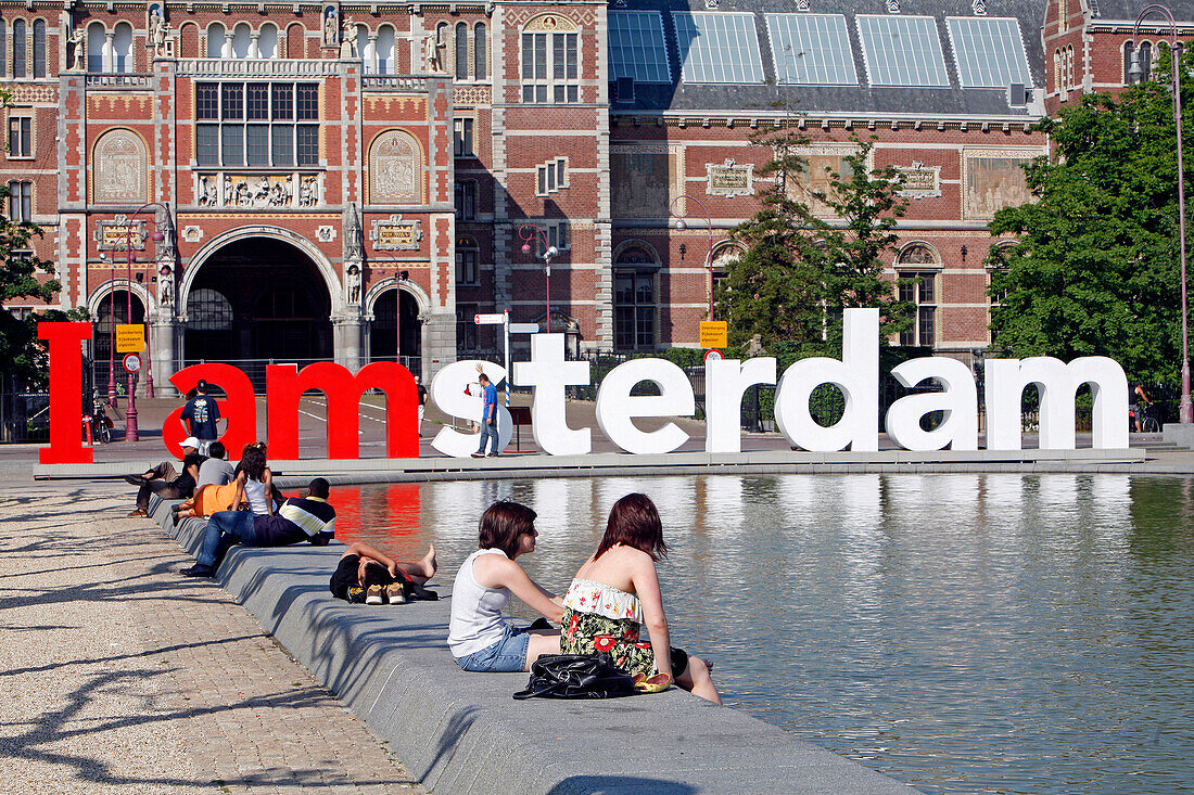 I Amsterdam', Touristic Slogan Of The City In Front Of The Rijksmuseum Amsterdam, National Museum Of Art And History