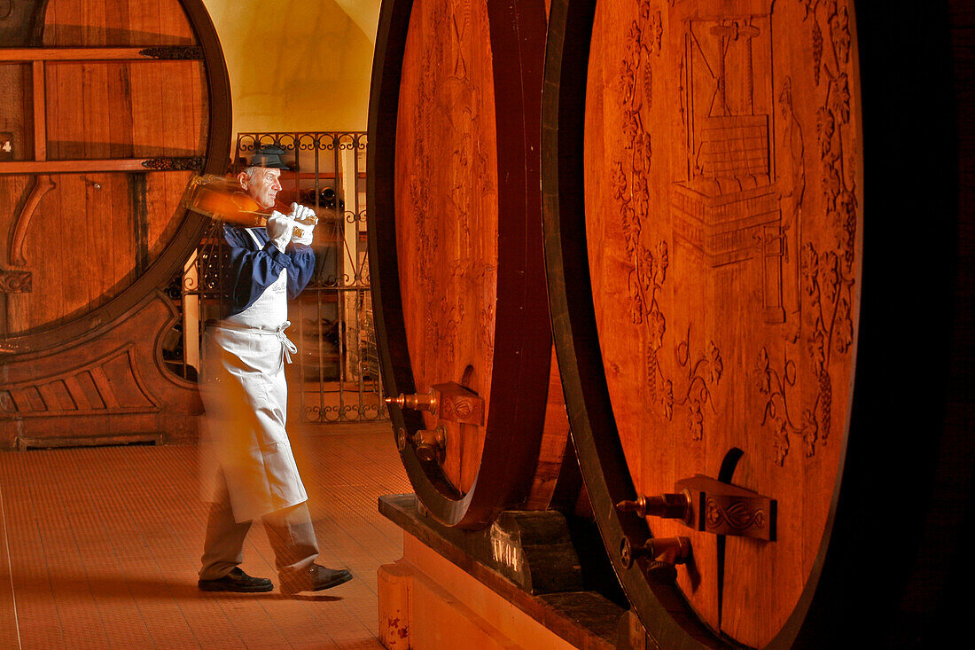 Transport Of Bottles Of Cristal Champagne, In The Cellars Of The Maison Roedrer, Marne (51)