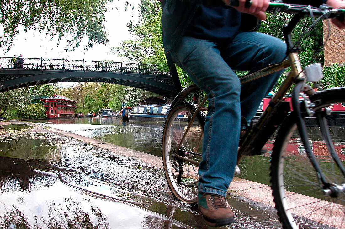 Banks Of A Canal, Amsterdam, Holland, Bike Ride, Houseboat