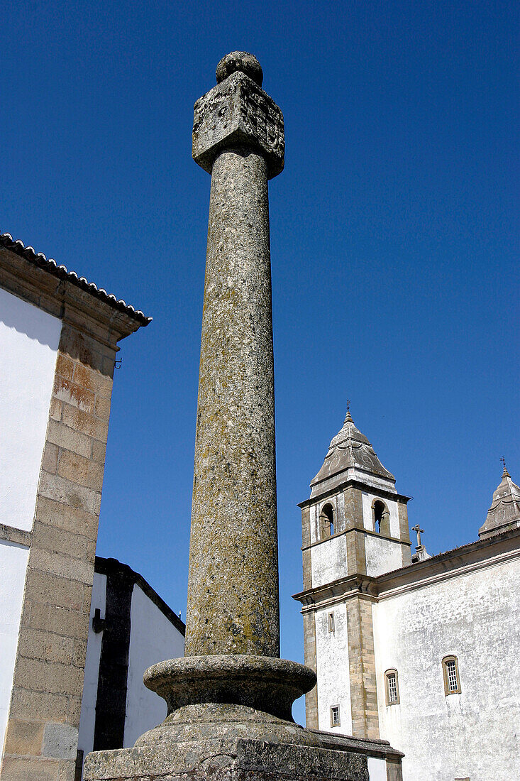 Granite Pillory On The Main Square, Castelo De Vide, Alentejo, Portugal