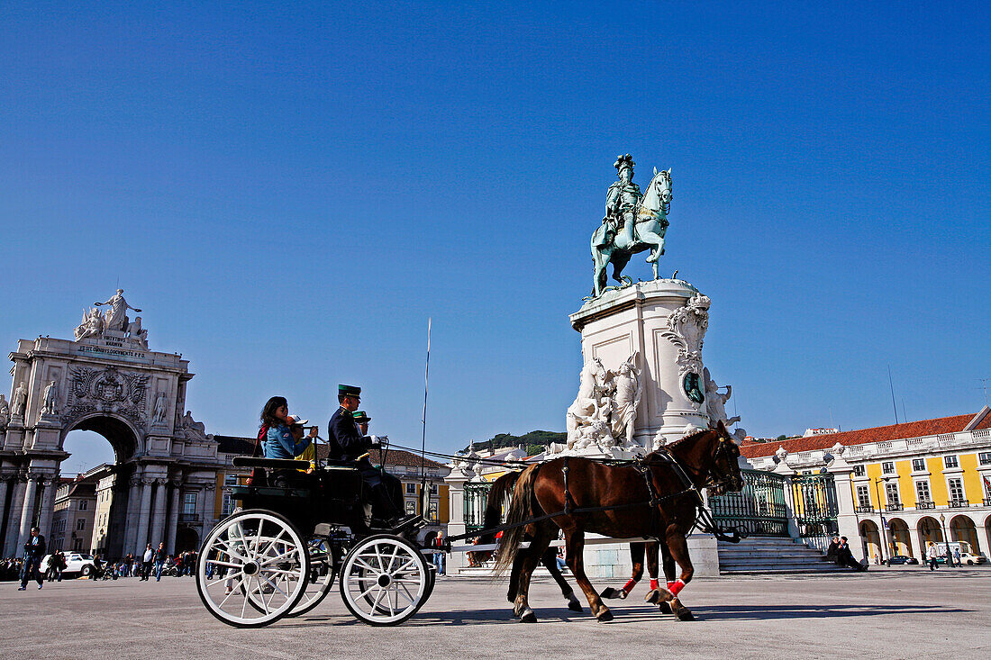 Horse And Buggy, Praca Do Comercio, Commerce Square, Baixa District, Lisbon