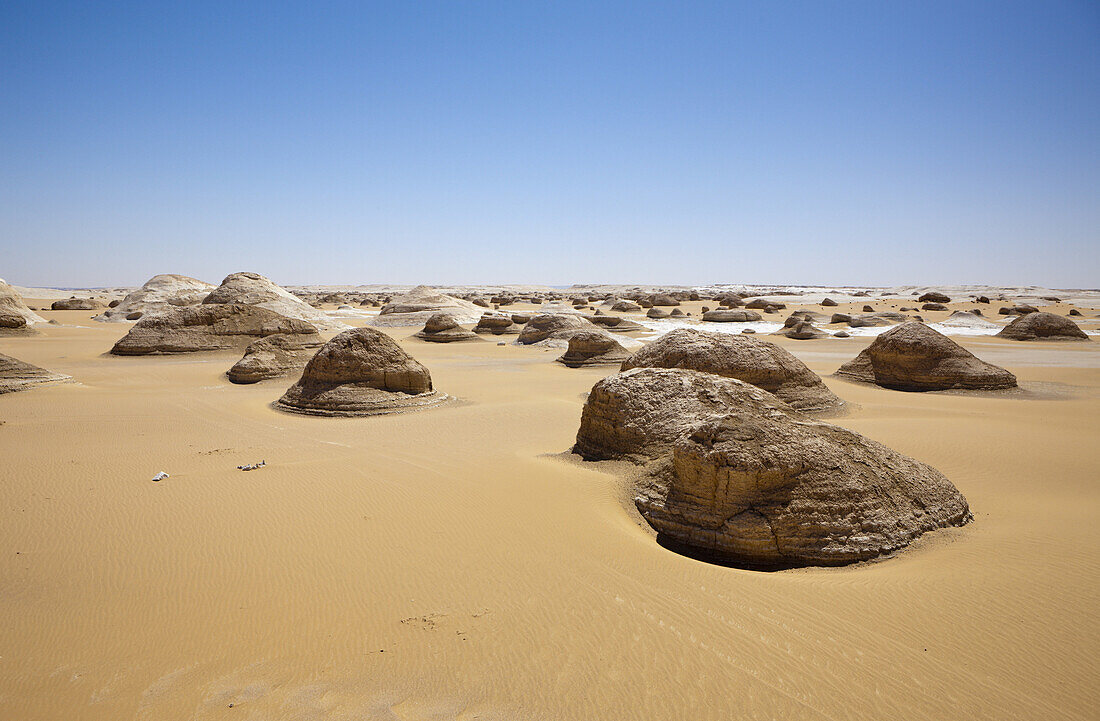 Cone Formations of Limestone in White Desert National Park, Libyan Desert, Egypt