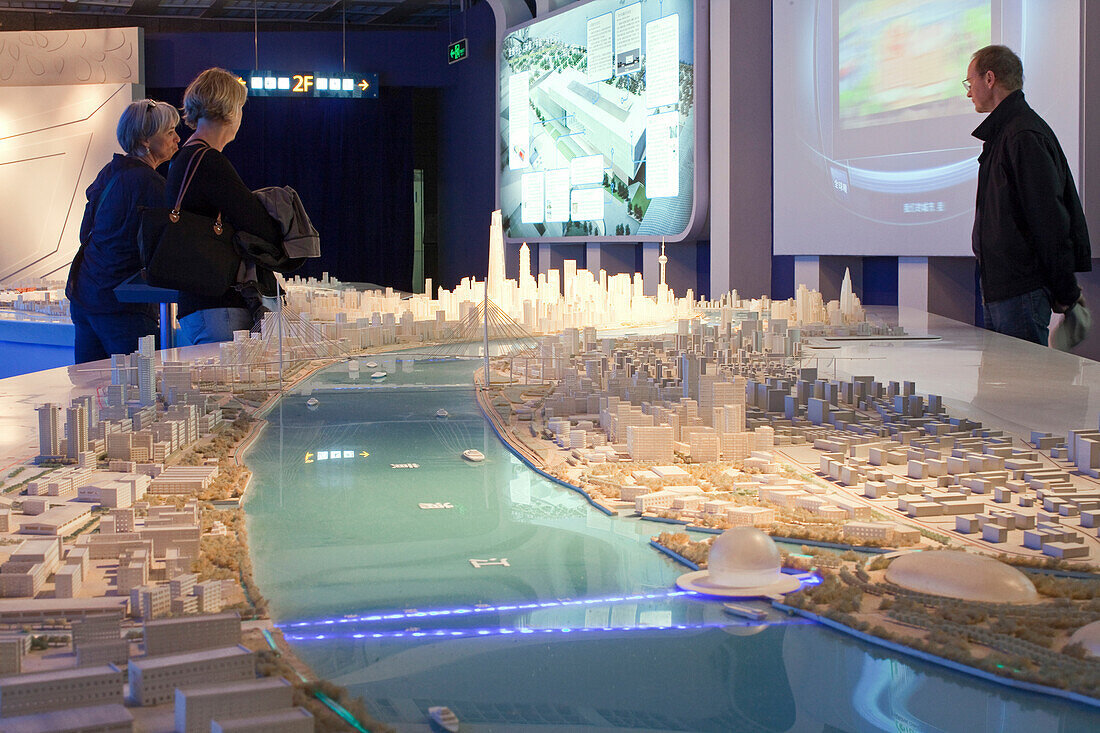 Model of the Expo 2010 site at urban planning museum, Shanghai, China, Asia