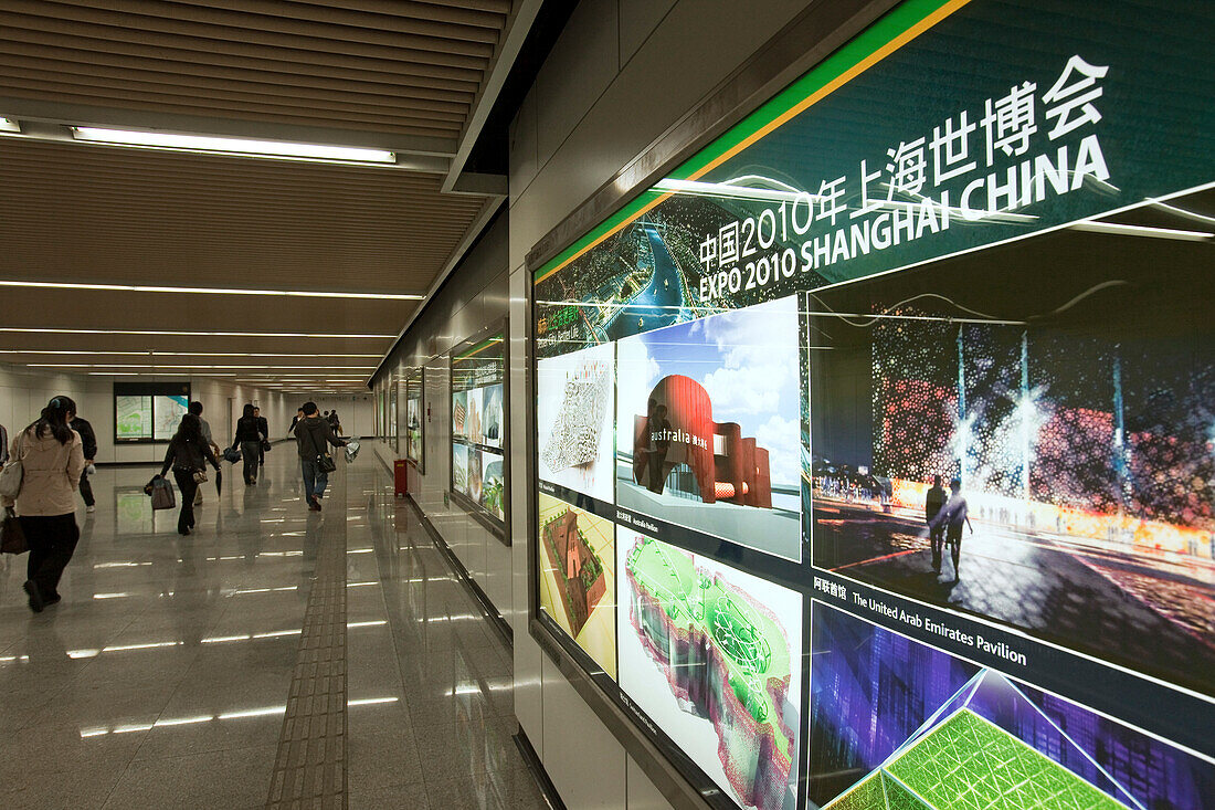 People at the subway station, Nanjing Road, Shanghai, China, Asia