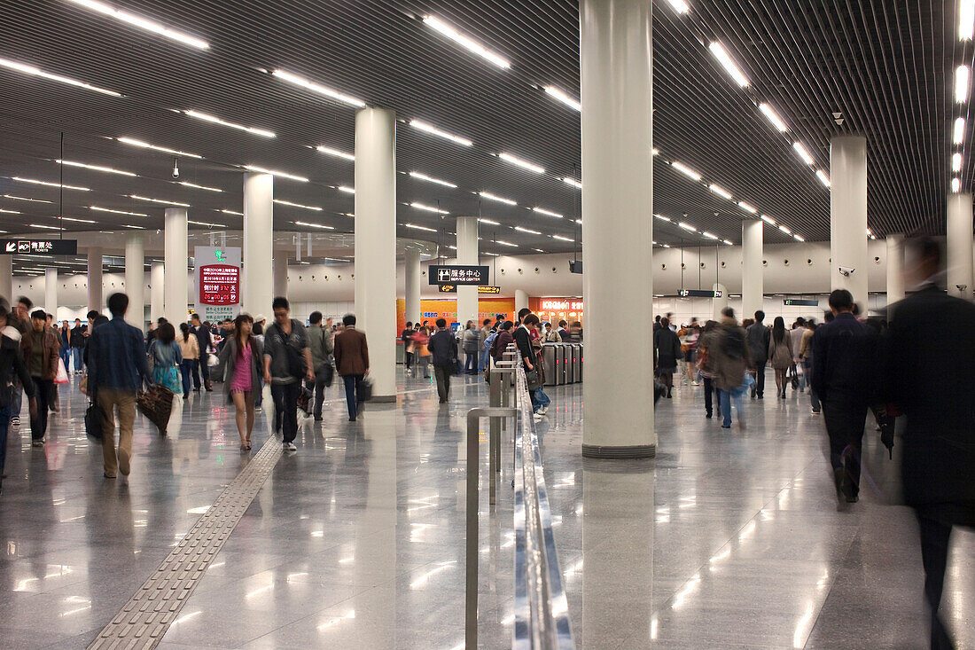 People at the subway station, Nanjing Road, Shanghai, China, Asia
