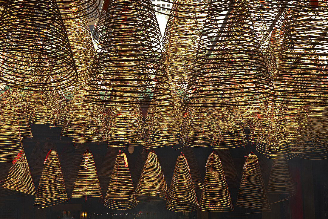 visitors, incense offerings, Thien Hau temple Ho Chin Minh City, Vietnam, Asia