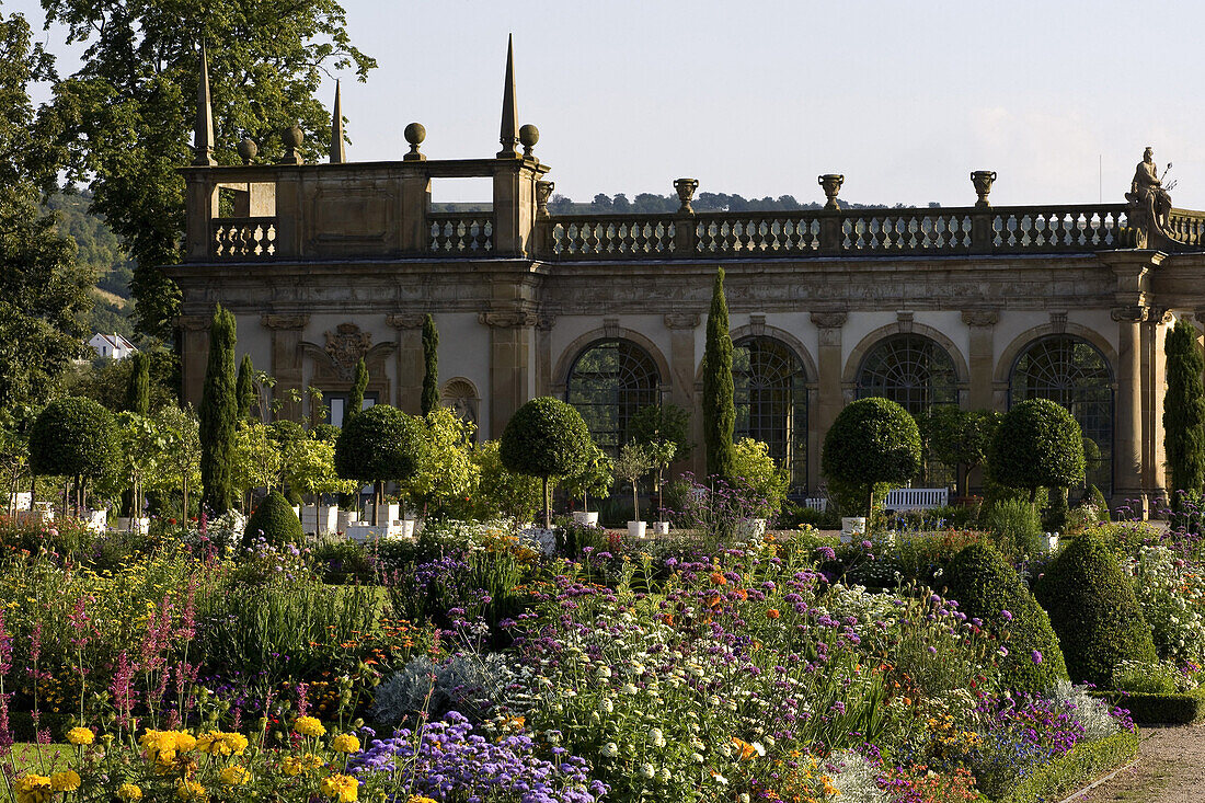 Orangery in the Weikersheim palace garden, Baden-Württemberg, Germany, Europe