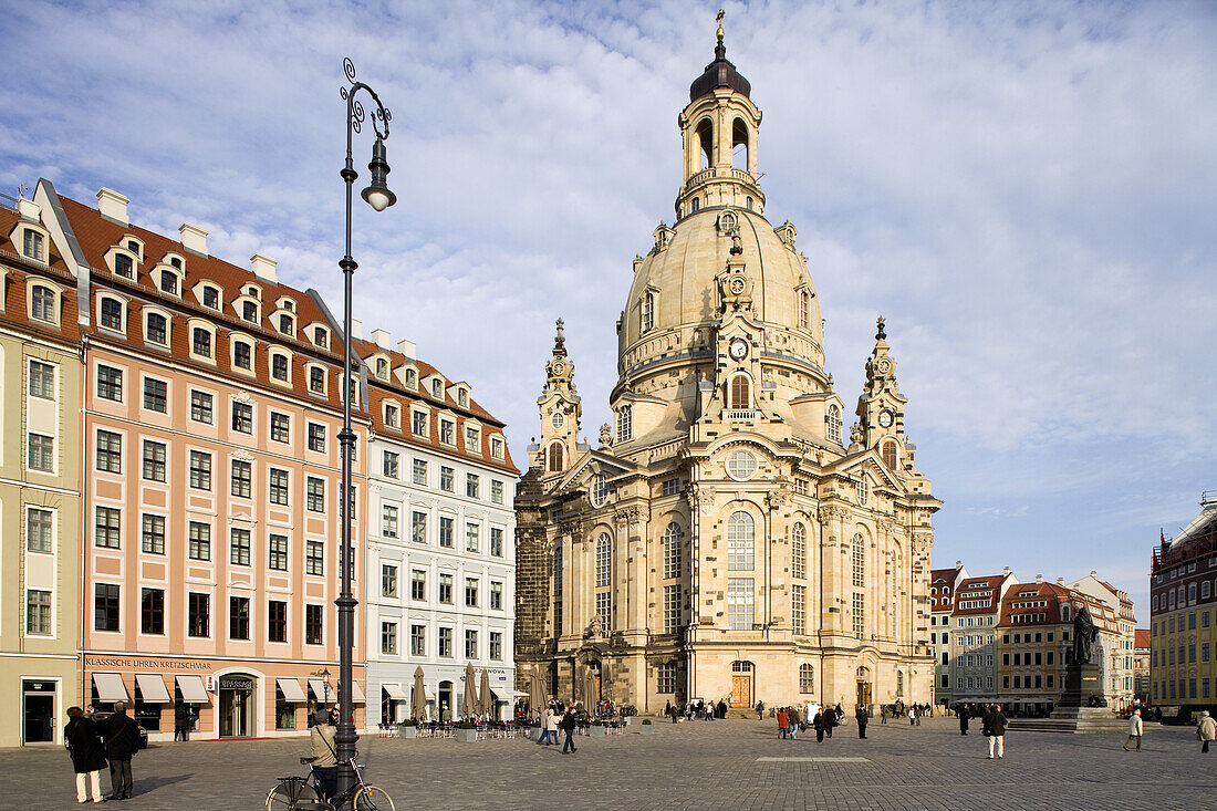 Neumarkt with the Dresdner Frauenkirche, Church of Our Lady, Dresden, Saxony, Germany, Europe
