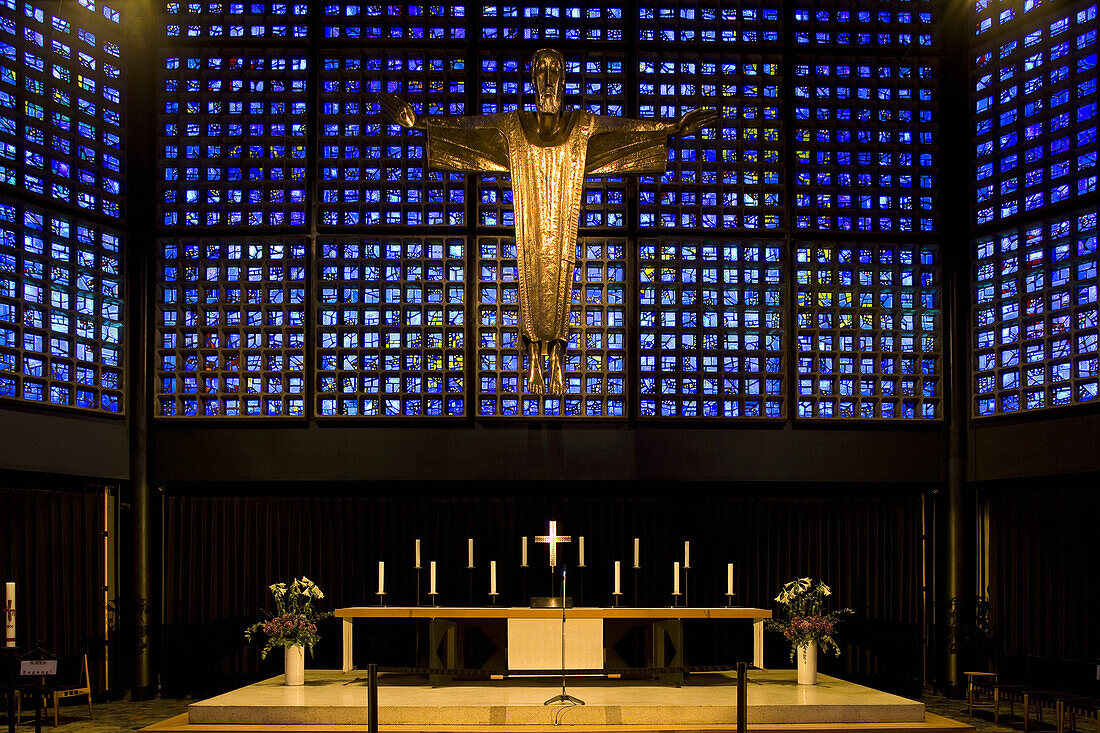 Interior view of the Kaiser Wilhelm Memorial Church, Breitscheidplatz, Berlin, Germany, Europe