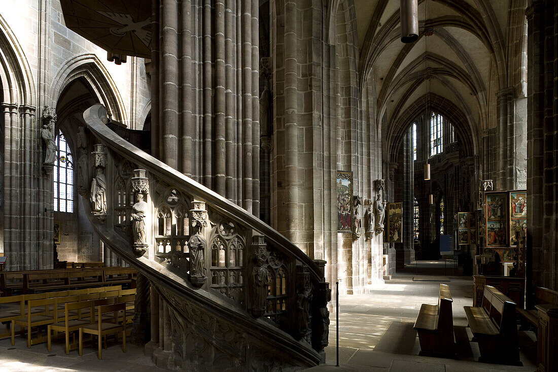 St. Lorenzkirche in Nürnberg, gotischer Kirchenbau, Nürnberg, Bayern, Deutschland, Europa