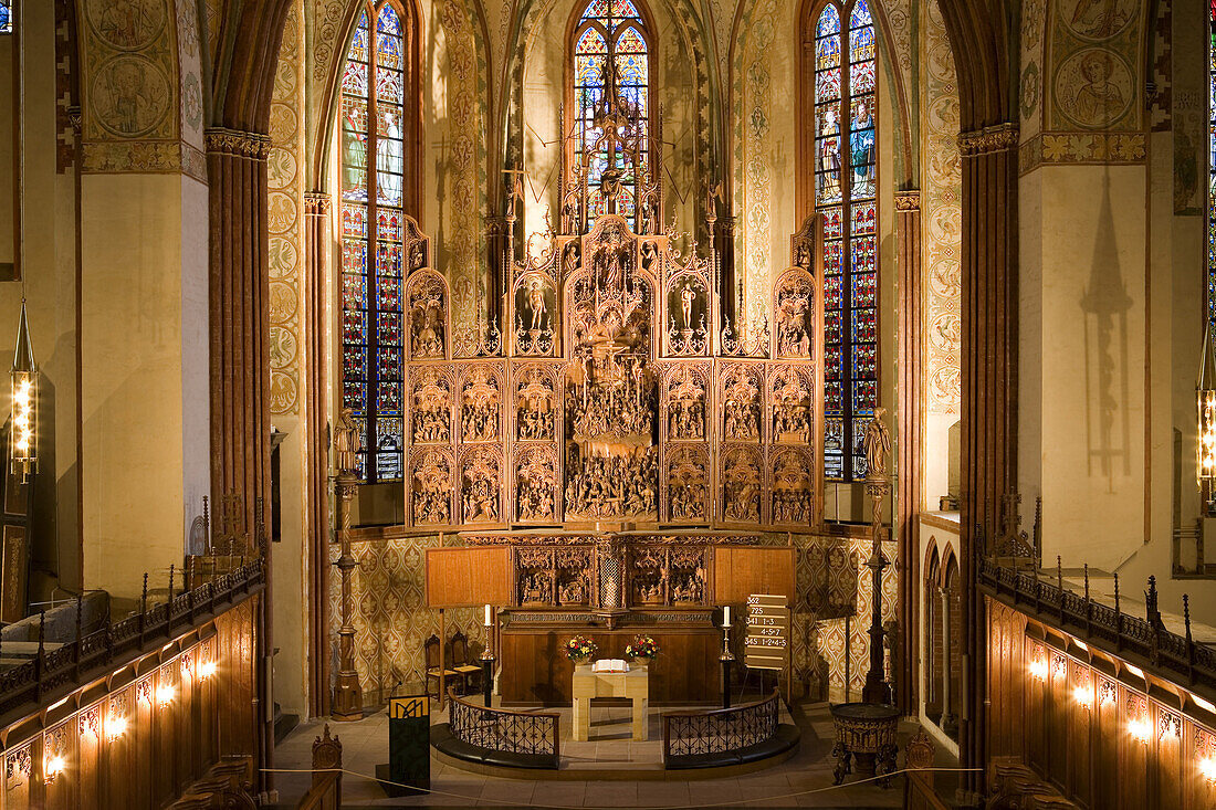 Brüggemann- oder Bordesholmer Altar im St. Petri-Dom zu Schleswig, Schleswig-Holstein, Deutschland, Europa