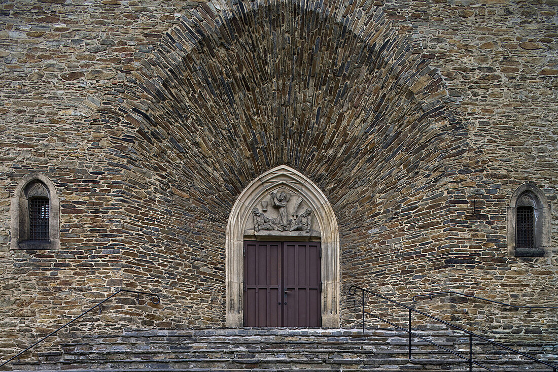 Main entrance of the St. Annenkirche, Annaberg-Buchholz, Saxony, Germany, Europe