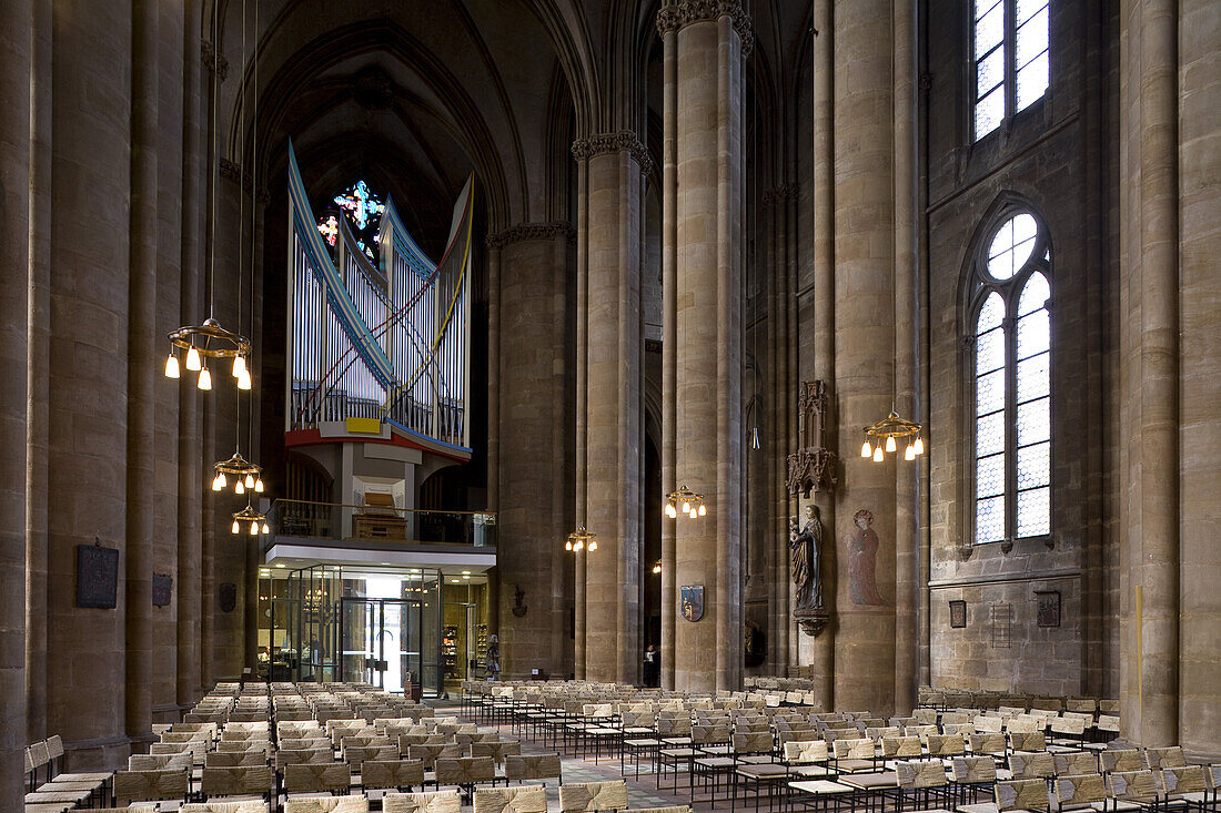 Interior view of the Elisabeth church in Marburg, Hesse, Germany, Europe