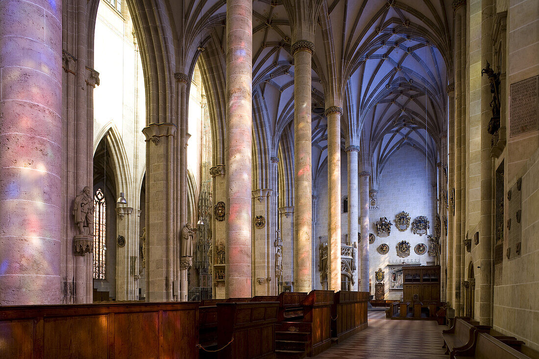 Interior view of Ulm Minster, Ulmer Münster, Ulm, Baden-Württemberg, Germany, Europe