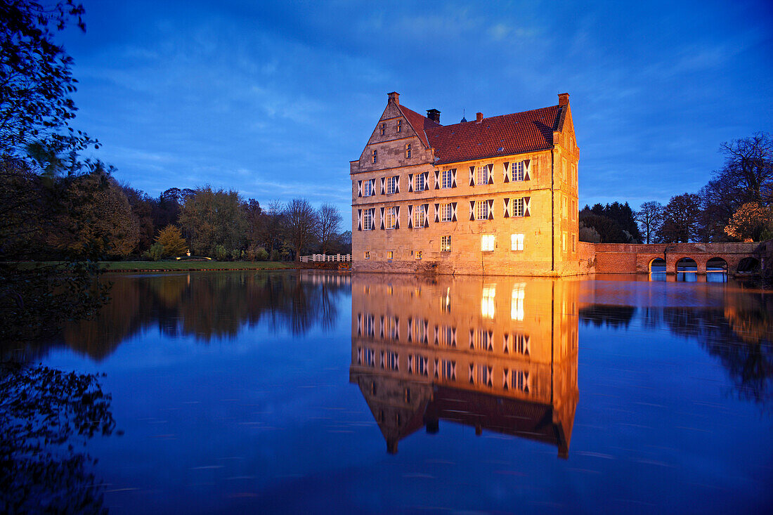 Burg Hülshoff, Havixbeck, Münsterland, Nordrhein-Westfalen, Deutschland