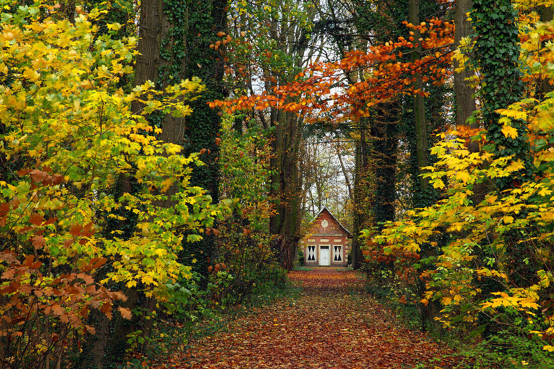 Summer house, Huelshoff castle, Havixbeck, Muensterland, North Rhine-Westphalia, Germany