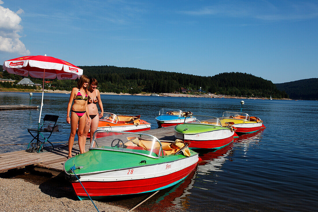 Boats at lake Schluchsee, Bade-Wurttemberg, Germany