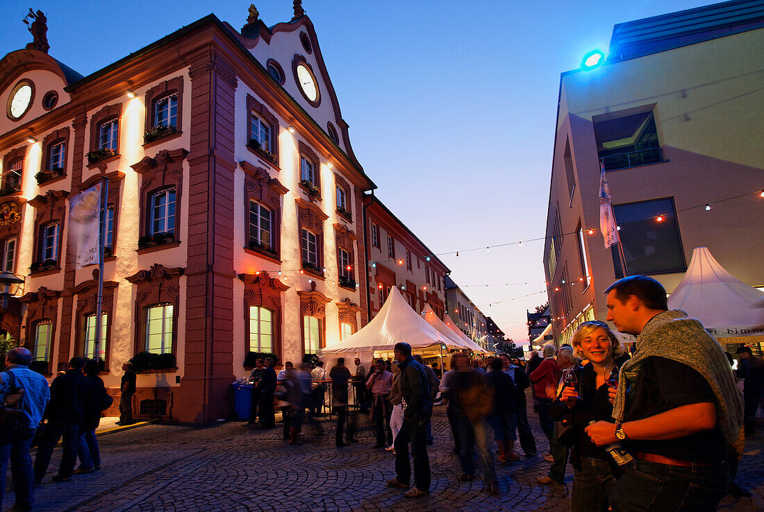 Wine festival, market square, Offenburg, Baden-Wurttemberg, Germany