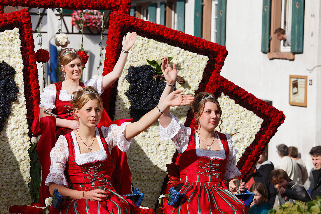 Wine Princess at the Wine and Harvest festival in Sasbachwalden, Baden-Wurttemberg, Germany