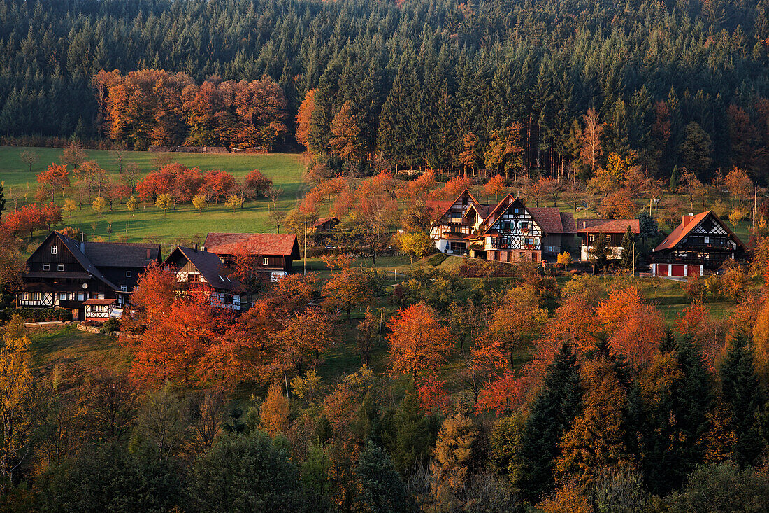 Fachwerkhäuser im Seebachtal, Baden-Württemberg, Deutschland