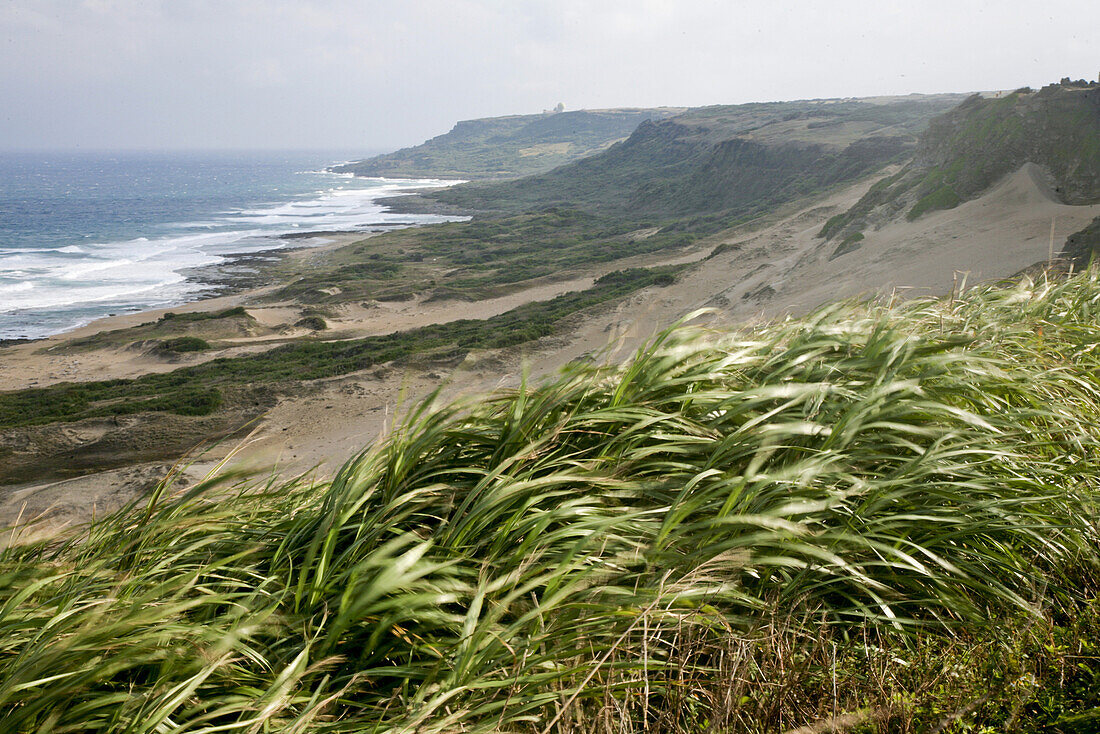 Coast area under clouded sky, Kenting National Park, Kenting, Kending, Republic of China, Taiwan, Asia