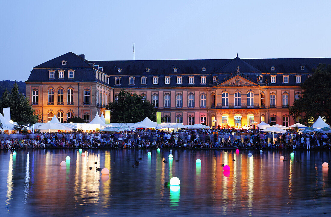 Summer festival around Eckensee, New Castle Stuttgart, Baden-Wurttemberg, Germany