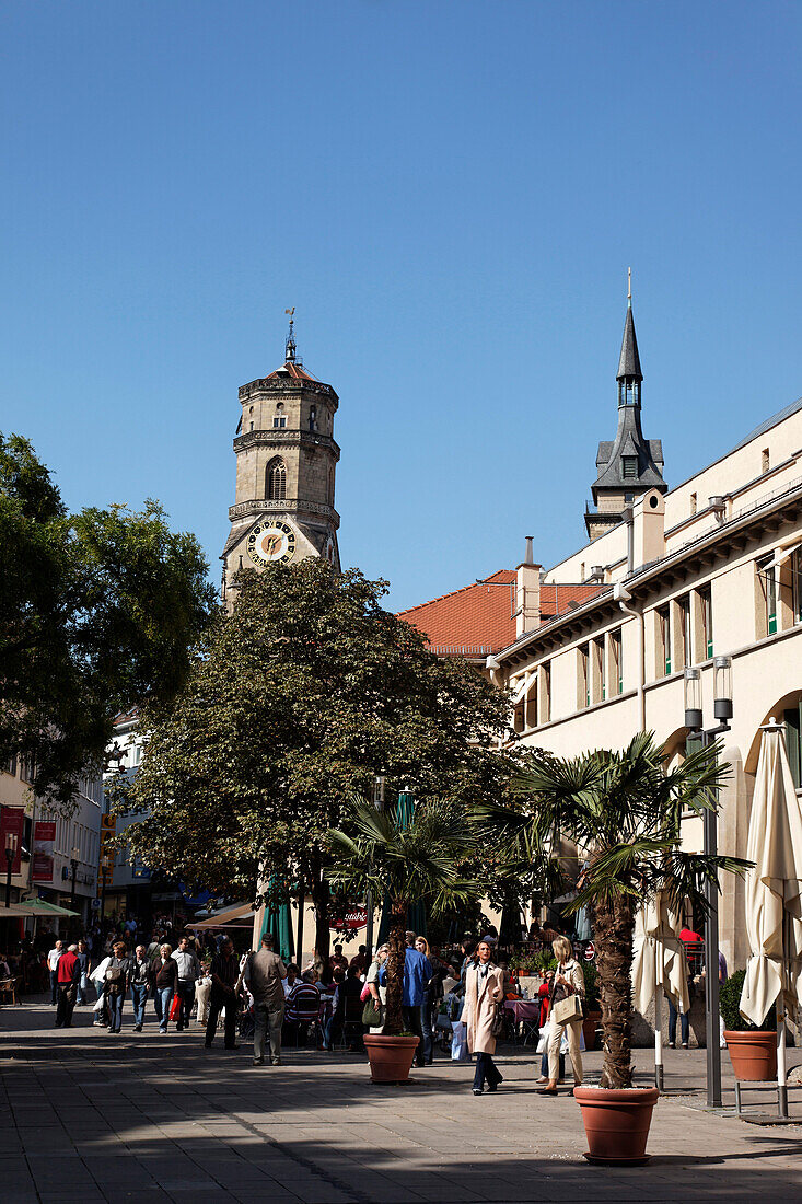 Market hall and Collegiate Church, Stuttgart, Baden-Wurttemberg, Germany