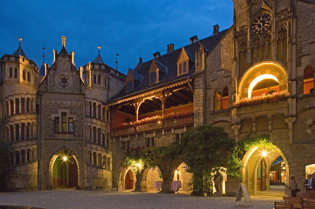 Marienburg Castle in the evening, Pattensen, Lower Saxony, Germany
